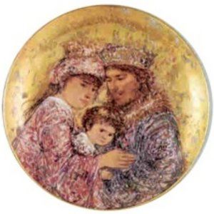 David Bathsheba  plate 10" Kaiser W. Germany Edna Hibel 1980 24 kt gold  overlay
